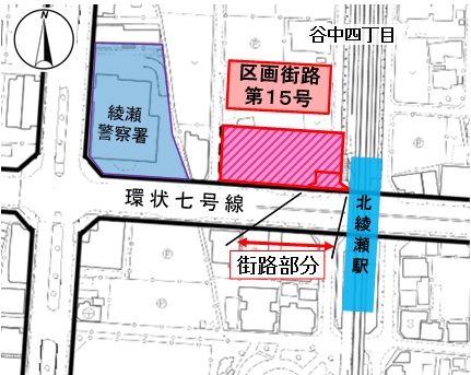 区画街路第15号線案内図