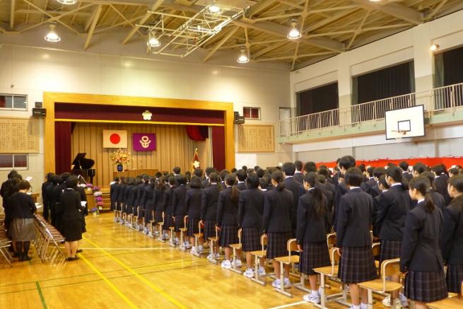 江北桜中学校_開校式（校歌斉唱）