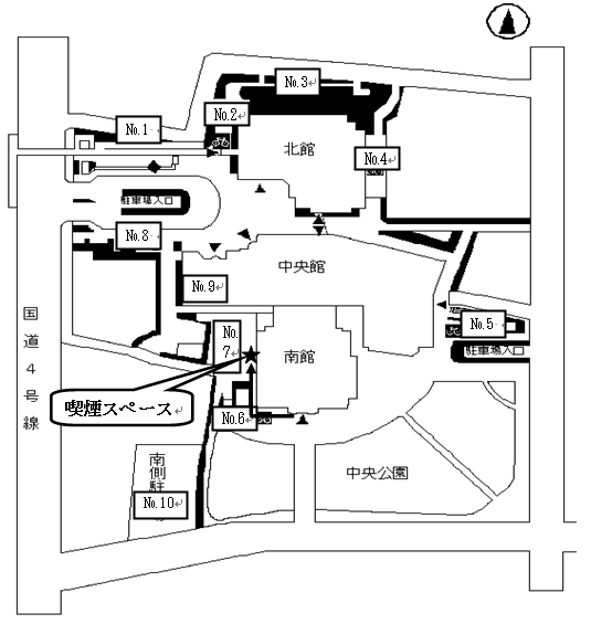 本庁舎喫煙スペース案内図