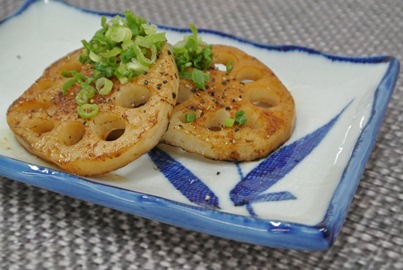 焼きれんこんのバターしょうゆ風味