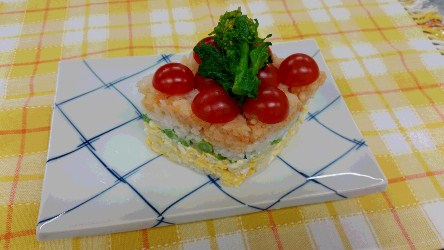 早うま かんたんベジレシピ ひな祭りにうれしい 押し寿司ケーキ 足立区