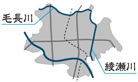 地図（綾瀬川・毛長川）