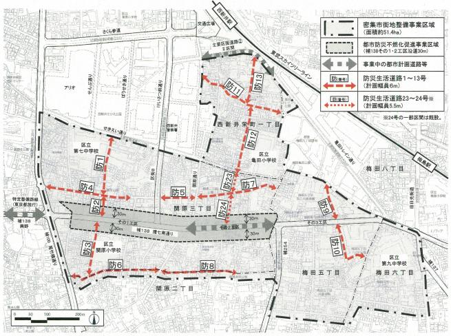 西新井拡幅路線図