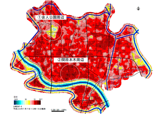 地表面温度分布