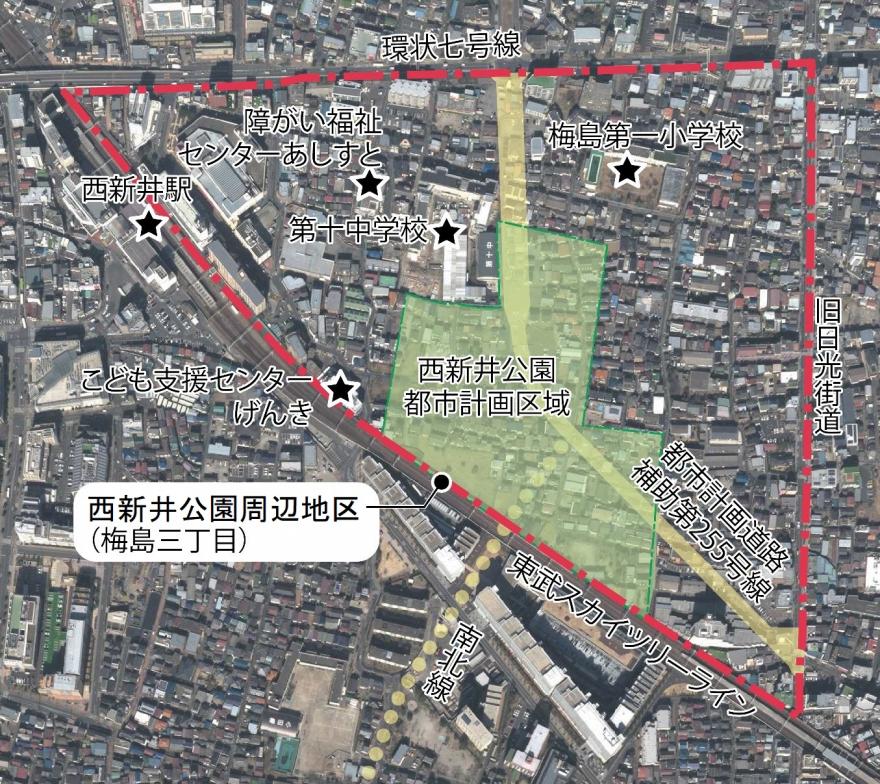 西新井公園周辺地区　航空写真