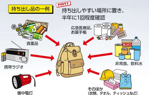 持ち出し品の一例