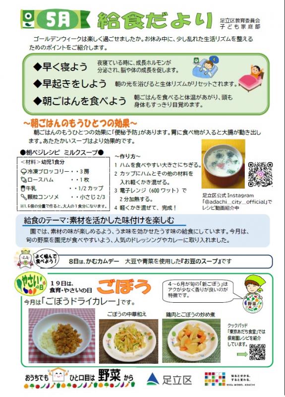 ５月給食だより