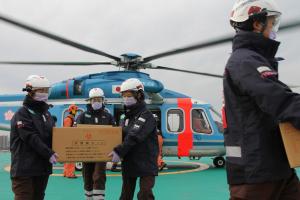 周辺が水没しても空路で物資搬送