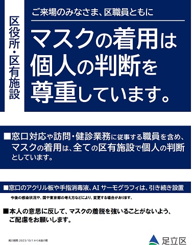 マスク着用の考え方（10月1日～）