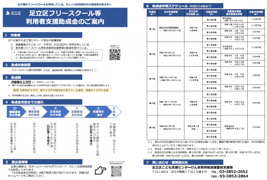 区フリースクール案内
