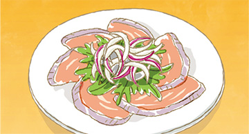  サーモンのカルパッチョのイラスト