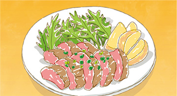 牛ハラミの炭火焼のイラスト
