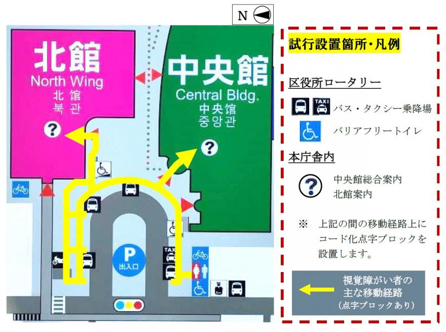 コード化点字ブロックの場所