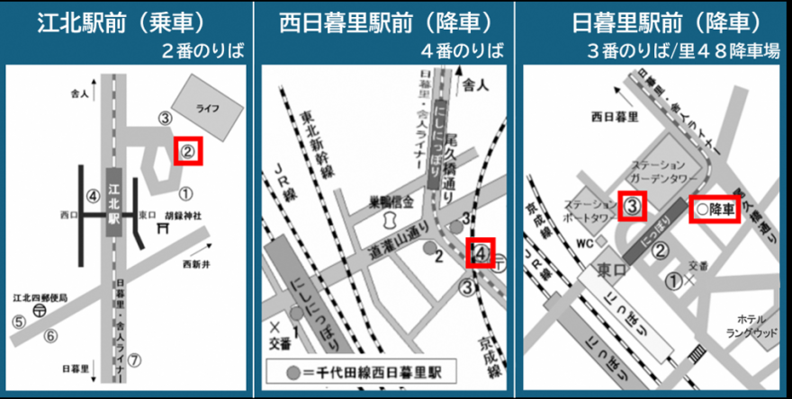 乗降場所（実証実験バス）