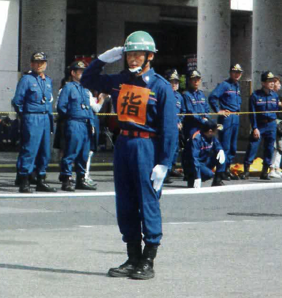 消防操大会に臨む渡邊さん