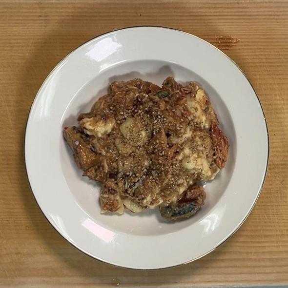 ごま香るサバポテサラ