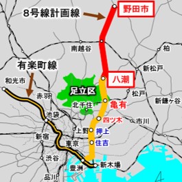 八潮から野田市調査区間