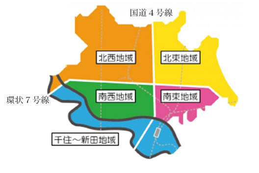 足立区の地図