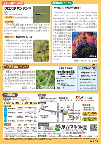 「生物園」ニュースレター6月号うら
