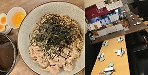 蕎麦と店内の写真