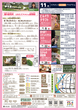 「都市農業公園」ニュースレター11月号（裏面）