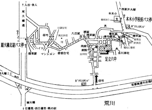 第六中学校の地図